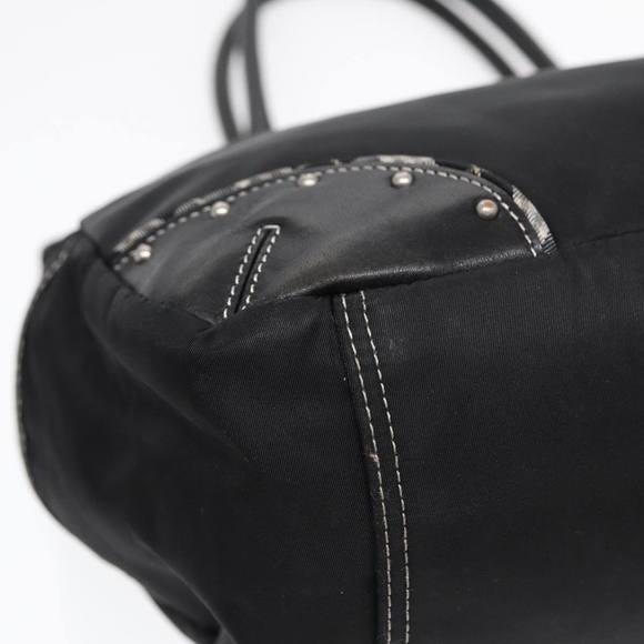 BURBERRY Blue Label Tote Bag Nylon Black Silver Auth 88574 - Picture 14 of 16